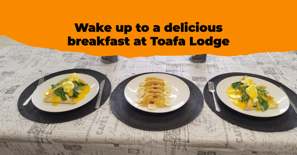 Toafa Lodge breakfast at Toafa Café